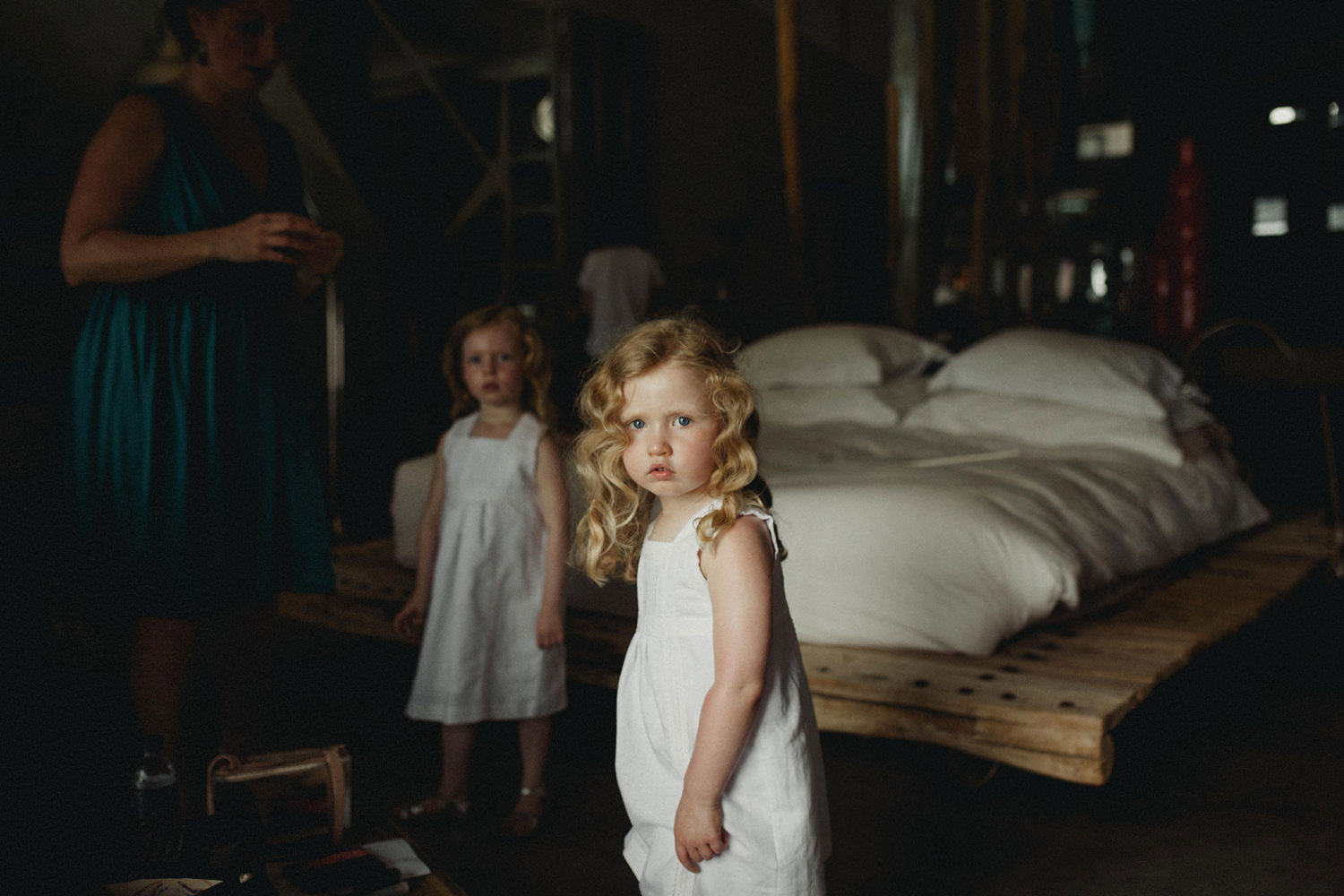 Angelic little flower girl from a wedding preparations at Areias do Seixo, Portugal
