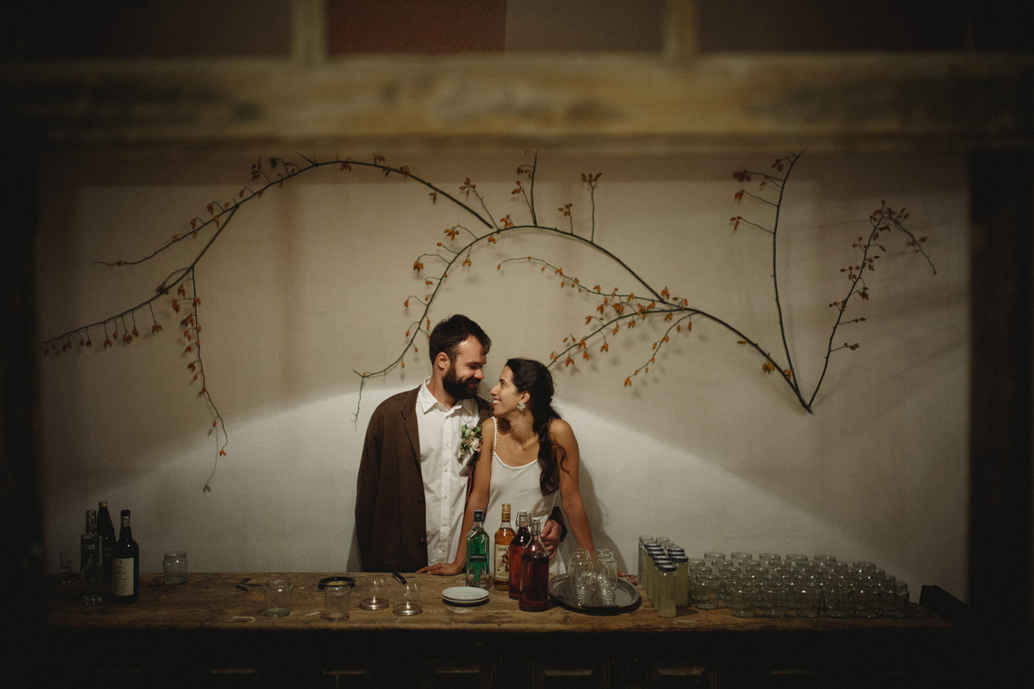 alternative couple portrait on a vegan wedding in portugal