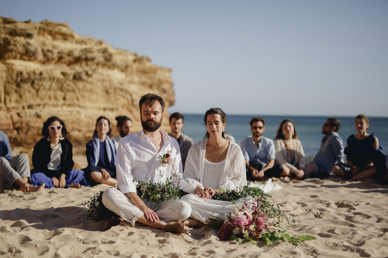 alternative yoga beach wedding in portugal